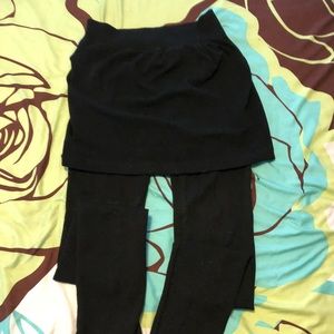 Black leggings with attached skirt never worn